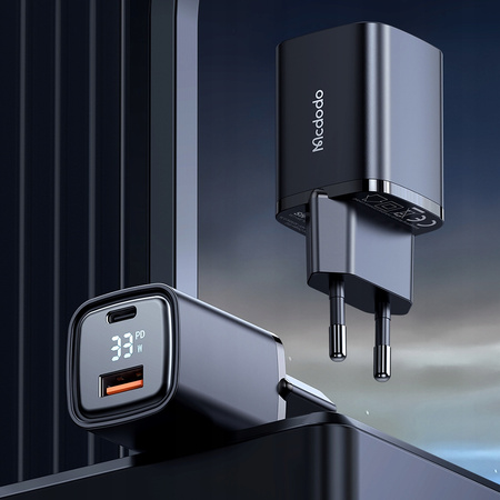 Încãrcãtor USB/USB-C, Nano, cu afi?aj, Gan 33W Pd, Mcdodo