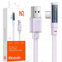 USB-C-Kabel, abgewinkelt, leistungsstark, superschnell, Mcdodo, 100 W, 1,2 m, Lila
