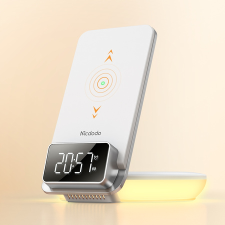 Mcdodo induction charger, with light , with alarm clock function, with watch, white CH-1610
