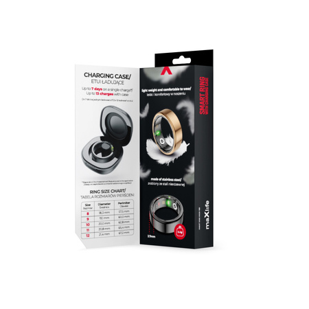 Maxlife smart ring MXSR-100 czarny rozmiar 8