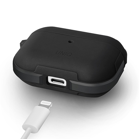 UNIQ ETUI DO AIRPODS PRO CZARNY ANTIMICROBIAL Z TRWAŁYM ZAMKIEM I OCHRONĄ
