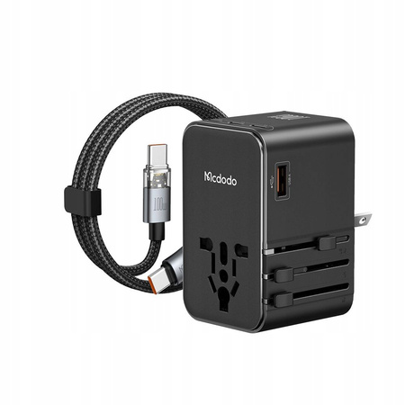 MCDODO 2W1 ŁADOWARKA ADAPTER PODRÓŻNY PRZEJŚCIÓWKA UK EU US 100W KABEL 1M