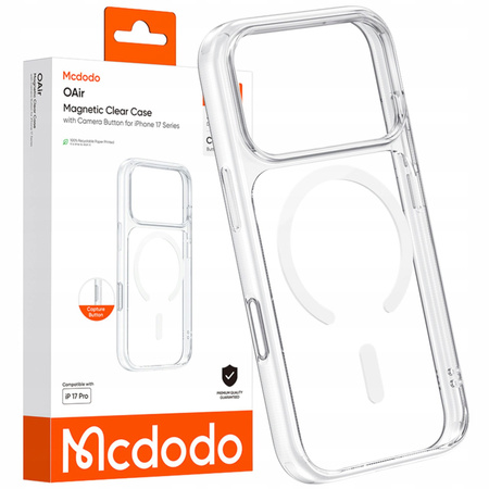 MCDODO ETUI MAGNETYCZNE CLEAR CASE WZMOCNIONE DO MAGSAFE IPHONE 17 PRO