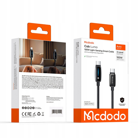 MCDODO ŁADOWARKA KABEL USB-C SZYBKIE ŁADOWANIE DO IPHONE USB TYP C 1M 100W