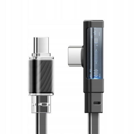 Mcdodo Schnellanschluss-USB-C-PD-Kabel mit Winkelanschluss, 65 W, 1,8 m, Schwarz