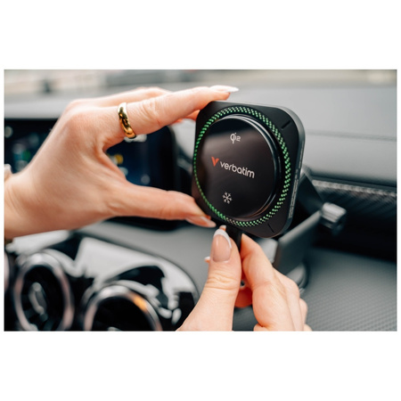 Verbatim Ładowarka samochodowa n Drive Qi2 15W RGB CND-01 czarny/black 31860