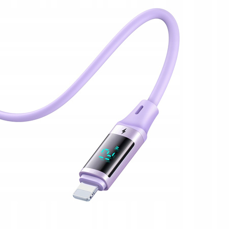 MCDODO KABEL Z WYŚWIETLACZEM USB-C LIGHTNING 36W 1M DO IPHONE 14 FIOLETOWY