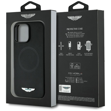 Etui Aston Martin HC FW Logo do iPhone   16 Pro Max MagSafe czarny