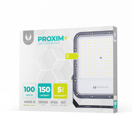 Naświetlacz LED PROXIM+ 100W 4000K 15000lm 230V IP65 Forever Light 150lm/W 5 lat gwarancji