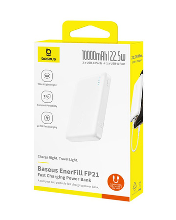 Baseus EnerFill FP21 power bank 22.5W 10000mAh księżycowa biel