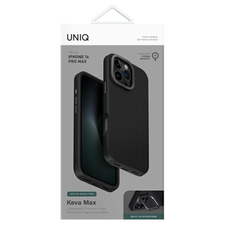 UNIQ etui Keva Max iPhone 16 Pro Max6.9 Magclick Charging czarny/carbon black