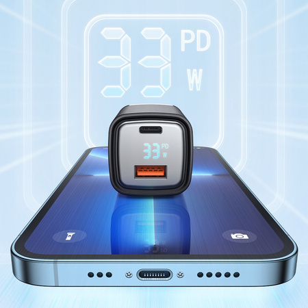 Încãrcãtor USB/USB-C, Nano, cu afi?aj, Gan 33W Pd, Mcdodo