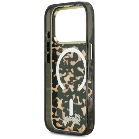 Etui Guess IML Script Metal MagSafe do   iPhone 17 Pro Max tortoise