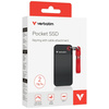 Dysk Zewnętrzny Verbatim Pocket SSD 2TB - brelok do kluczy z kablem USB-C 3.2 gen.2 czarno-czerwony/black-red 32196