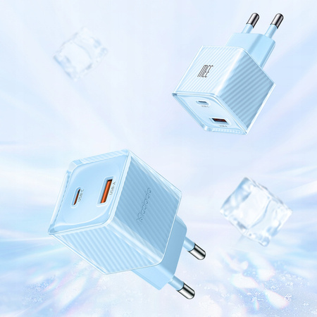 MCDODO SZYBKA ŁADOWARKA SIECIOWA DO TELEFONU ZASILACZ 2X USB USB-C 33W GAN