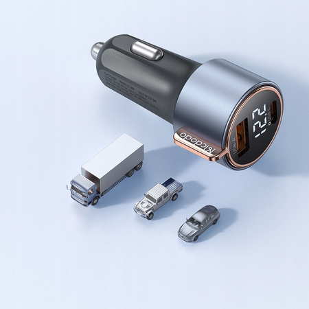 Încãrcãtor auto rapid ?i puternic MCDODO cu 2 contoare USB, USB-C, 75W, LED