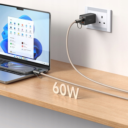 CUREA DE GÂT PENTRU TELEFON MCDODO, CU INSER?IE CROSSBODY, CABLU USB-C BEJ, 60W