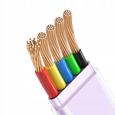 MCDODO KABEL USB-C KĄTOWY SZYBKIE ŁADOWANIE USB TYP C 3A 65W FIOLETOWY 1M