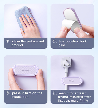 Kabelorganizer, Kabel, für Schreibtisch, Halterung, selbstklebend, rosa, Mcdodo