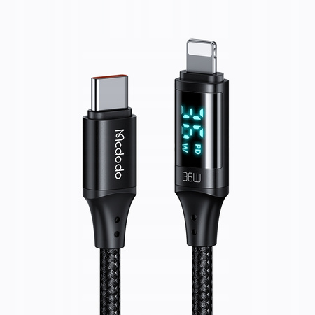 Cablu de telefon Mcdodo, DIGITAL PRO USB-C, pentru iPhone, 36W 1.2m Negru