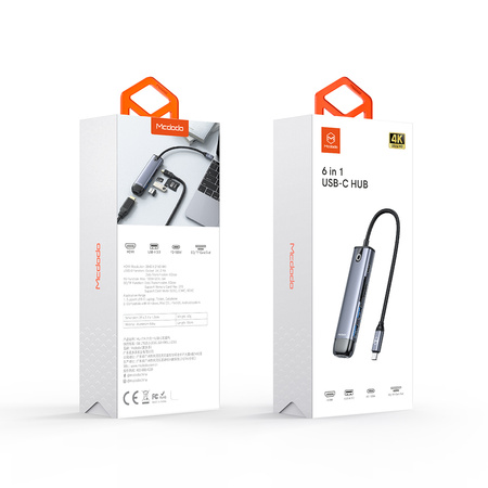 Laptop-Hub Mcdodo 6in1 USB-C HDMI 4K für MacBook