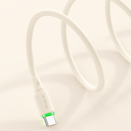 Cablu USB-C MCDODO cu încãrcare rapidã pentru Samsung ?i Apple, USB tip C, 65W, 1M, LED bej