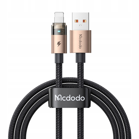 MCDODO KABEL USB SZYBKIE ŁADOWANIE DO IPHONE LIGHTNING PD 36W 1M LED ZŁOTY