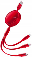 Kabel do telefonu McDodo, zwijany, do Iphone , USB-C, 3 w 1, czerwony