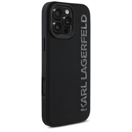 KARL LAGERFELD CASE POKROWIEC 3D DO IPHONE 16 PRO RUBBER ELONGATED GLITTER