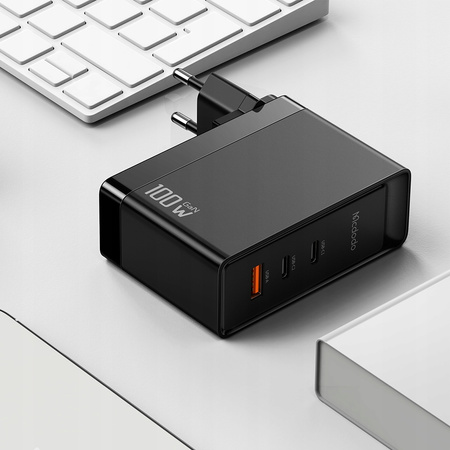Ładowarka do telefonu, do laptopa, GAN, Szybka, USB-C PD, USB-A, QC, 100W, Uniwersalna, Mcdodo
