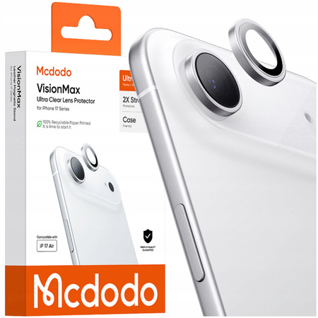 MCDODO SZKŁO HARTOWANE NA APARAT OCHRONNE DO APPLE IPHONE 17 AIR TYŁ SREBNE