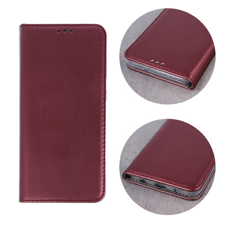 Etui Smart Magnetic do Samsung Galaxy A12 / M12 burgundowe