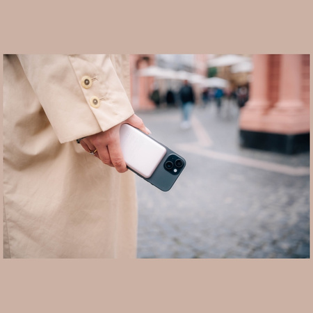 Verbatim Powerbank indukcyjny `n` Go 15W5000mAh Wireless Magnetic różowy/pink 32243