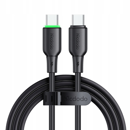 MCDODO USB-C FAST CHARGING CABLE FOR SAMSUNG APPLE USB TYPE C 65W 1M LED BLACK