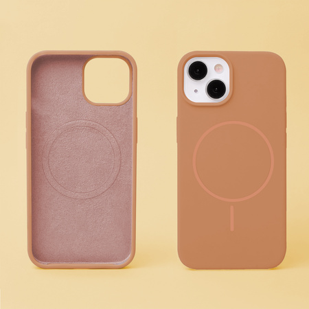 Nakładka Silicone Thin Mag do iPhone 17 Pro 6,3" karmel
