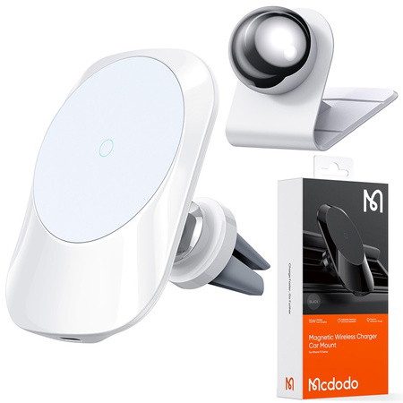Mcdodo car holder with magnetic charger for iPhone 12 13 white