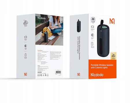 MCDODO GŁOŚNIK BLUETOOTH PRZENOŚNY MAŁY 10H USB-C BEZPRZEWODOWY SZARY