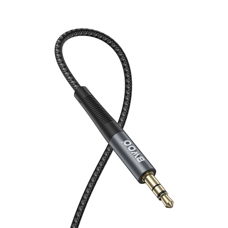 BWOO kabel AUX 3.5mm - 3.5mm Nylonowy + Aluminiowa obudowa BO-AUX064 czarny