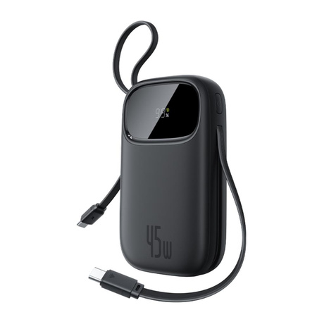 Baseus Powerbank EnerFill FC31 20000mAh 45W z wyświetlaczem z kablami USB-C i USB-C czarny