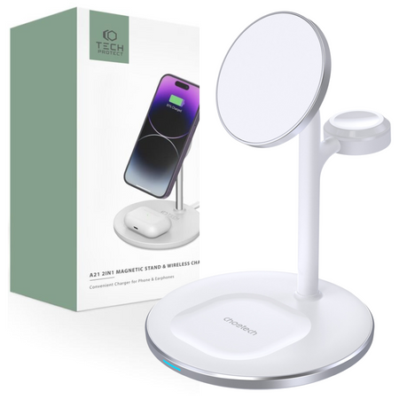 CHOETECH ŁADOWARKA BEZPRZEWODOWA 15W DO IPHONE 12 13 14 15 Z PODSTAWKĄ 2W1