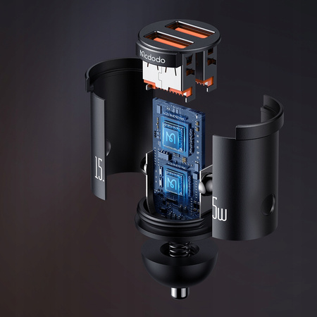 Încãrcãtor auto rapid ?i puternic MCDODO pentru telefon mic, 2x USB 15.5W LED