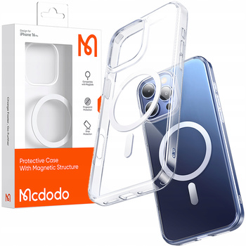 MCDODO ETUI MAGNETYCZNE CLEAR CASE WZMOCNIONE DO MAGSAFE IPHONE 16 PRO
