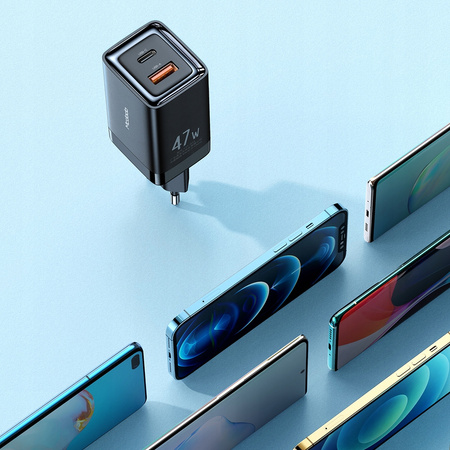 Ładowarka Mcdodo mini GaN 2X USB/USB-C PD QC - 47W czarna