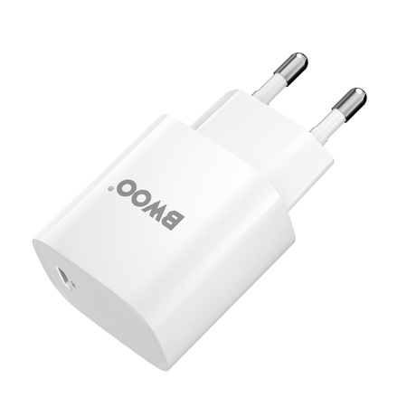 BWOO ładowarka sieciowa 20W PD CDA159 USB-C + kabel USB-C - Lightning biała