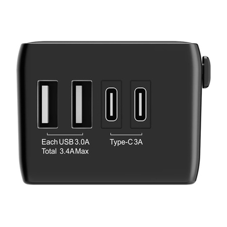 BLITZWOLF ADAPTER PODRÓŻNY 4W1 DO USB C PD 20W 2XUSB DO TELEFONÓW