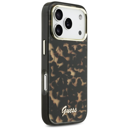 Etui Guess IML Script Metal MagSafe do   iPhone 17 Pro Max tortoise
