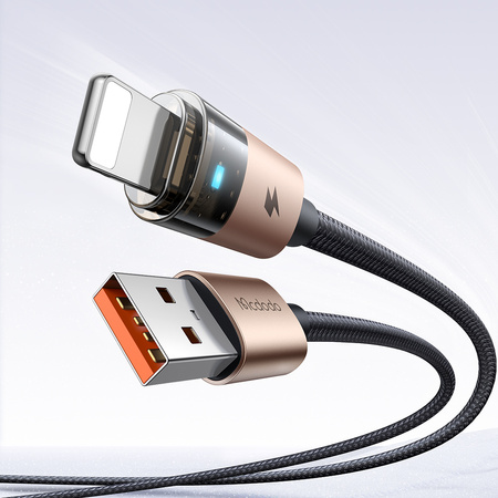 MCDODO KABEL USB SZYBKIE ŁADOWANIE DO IPHONE LIGHTNING PD 36W 1M LED ZŁOTY