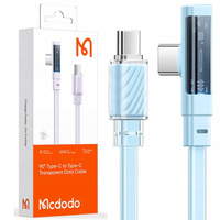 Cablu USB-C PD rapid Mcdodo, unghiular, 65W, 1,2 m, albastru