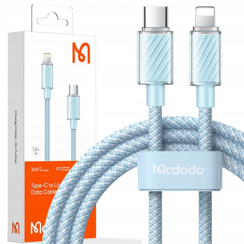 MCDODO ŁADOWARKA KABEL USB-C LIGHTNING DO IPHONE 12 13 14 PRO 1M NIEBIESKI
