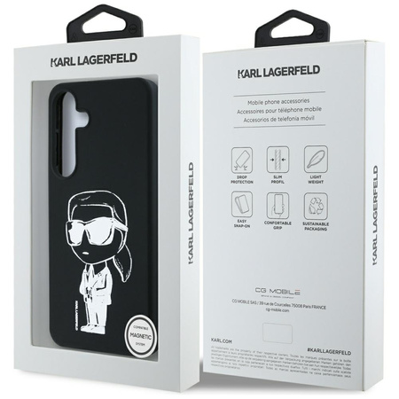 KARL LAGERFELD ETUI SILICONE GRAFFITI IKONIK PRINTED LOGO DO MAGSAFE